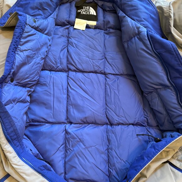 North Face Insulated Nylon Winter Coat Men's Size XL Gray & Blue - Picture 6 of 8